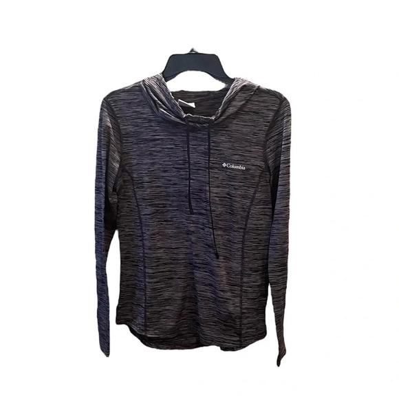Columbia women’s hooded pullover top lightweight SZ S charcoal gray black - Picture 1 of 8